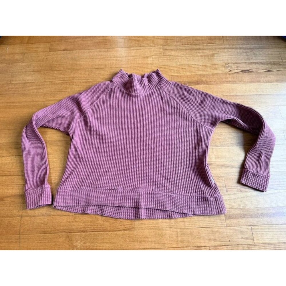 The North Face Chabot Mock Neck Waffle Knit Pullover Sweater Women L Mauve